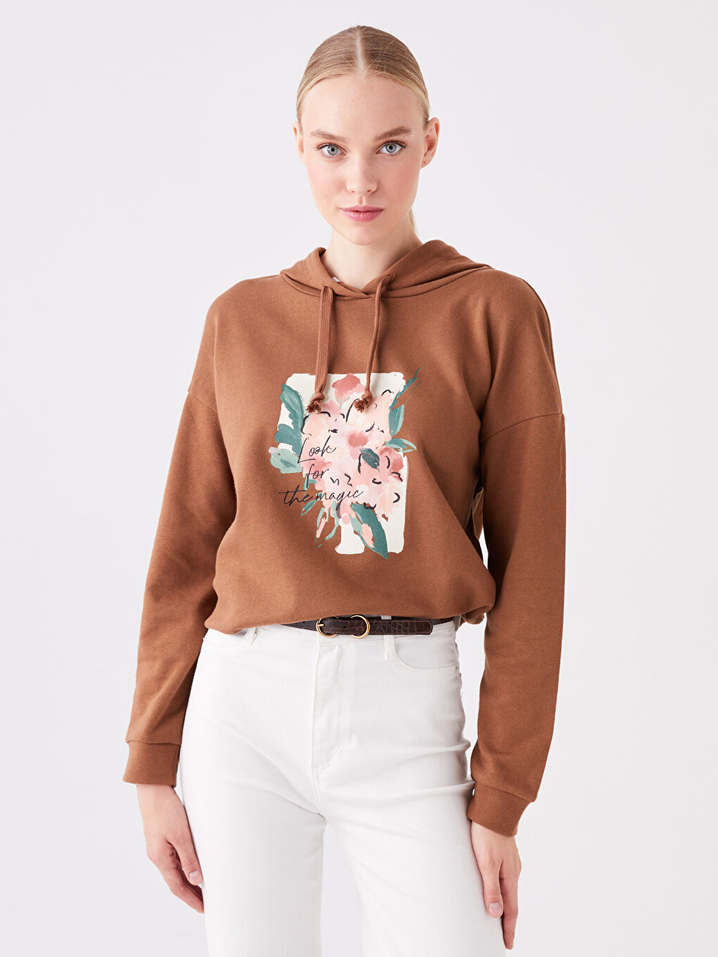 هودي نسائي بأكمام طويلة مطبوع