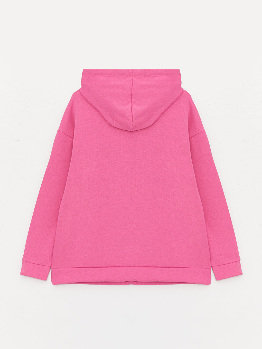 Pembe Baskılı Uzun Kollu Kadın Hoodie-11