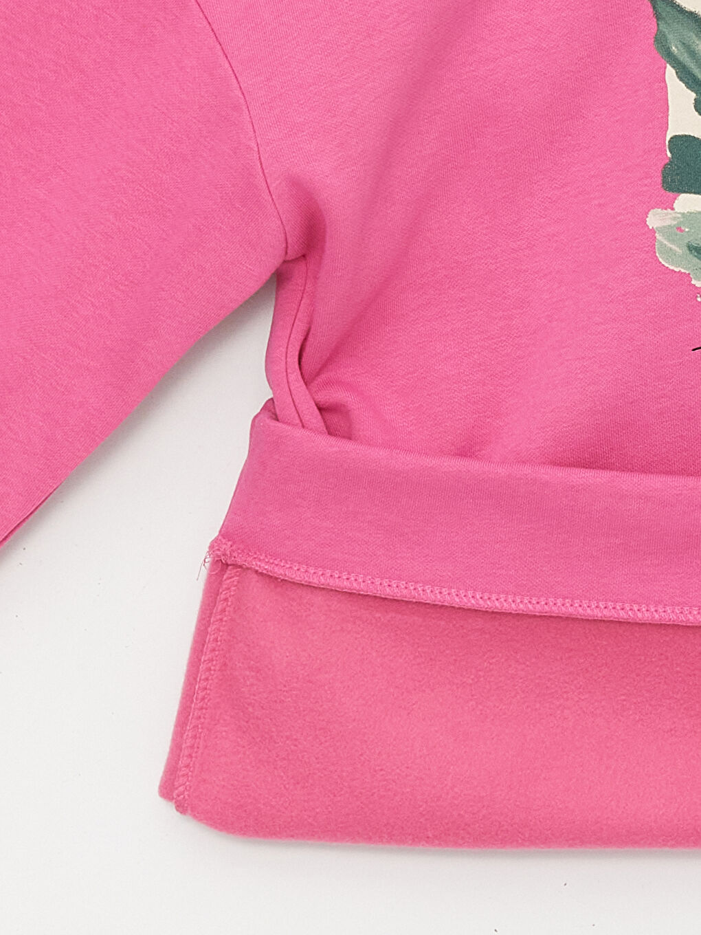 Pembe Baskılı Uzun Kollu Kadın Hoodie-12