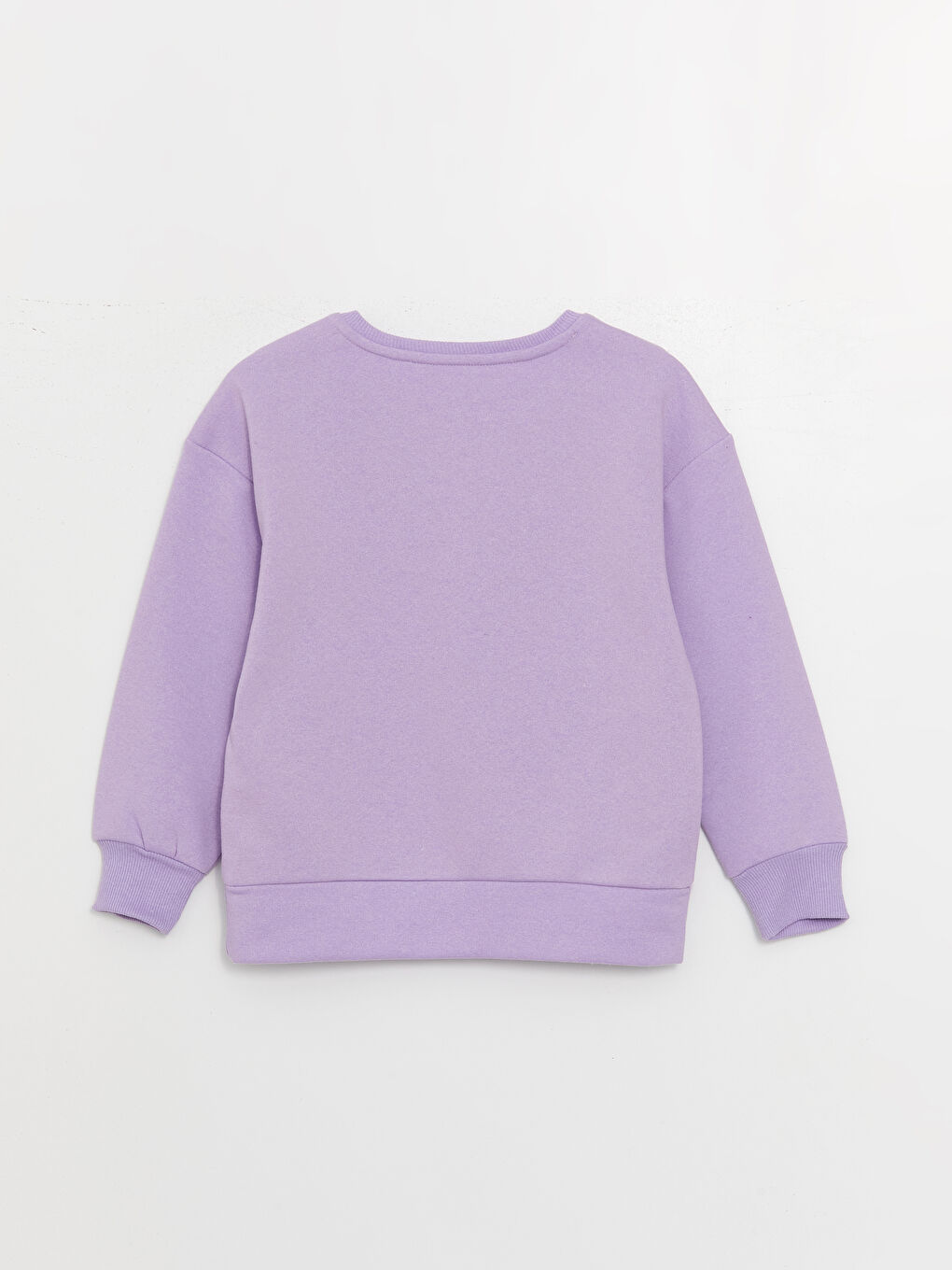 Lila Bisiklet Yaka Baskılı Uzun Kollu Kız Çocuk Sweatshirt-1