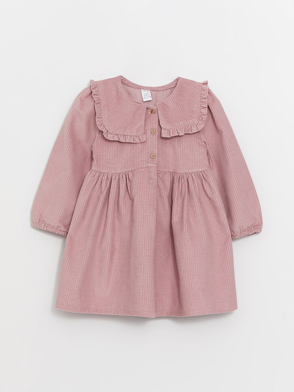 Pembe Bebe Yaka Kız Bebek Elbise-3