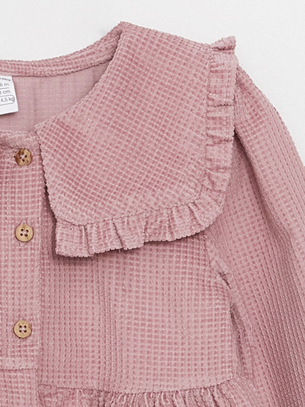 Pembe Bebe Yaka Kız Bebek Elbise-4