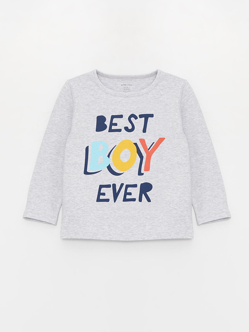 Gri Bisiklet Yaka Baskılı Erkek Bebek Pijama Takımı-1