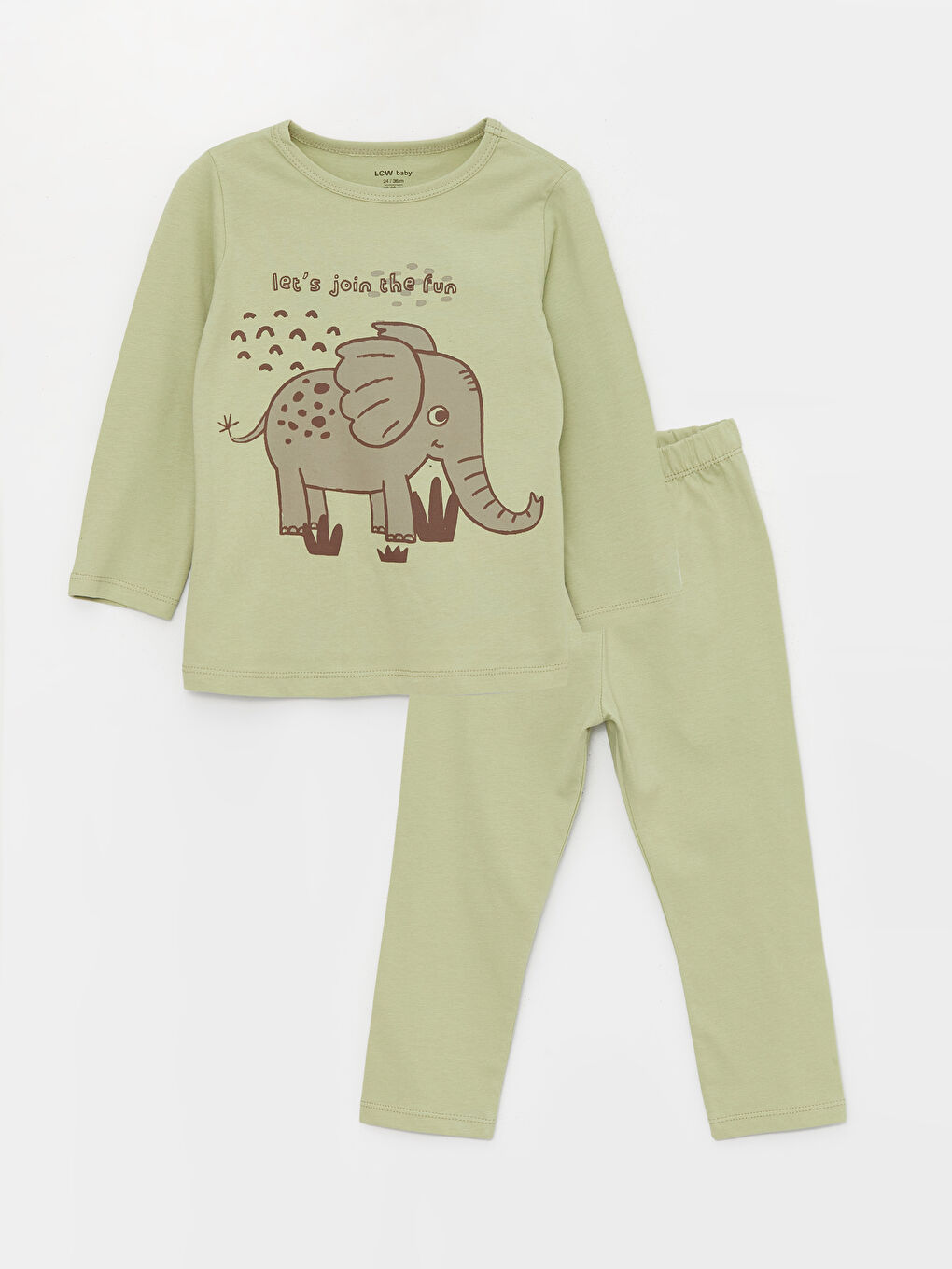 Yeşil Bisiklet Yaka Baskılı Erkek Bebek Pijama Takımı