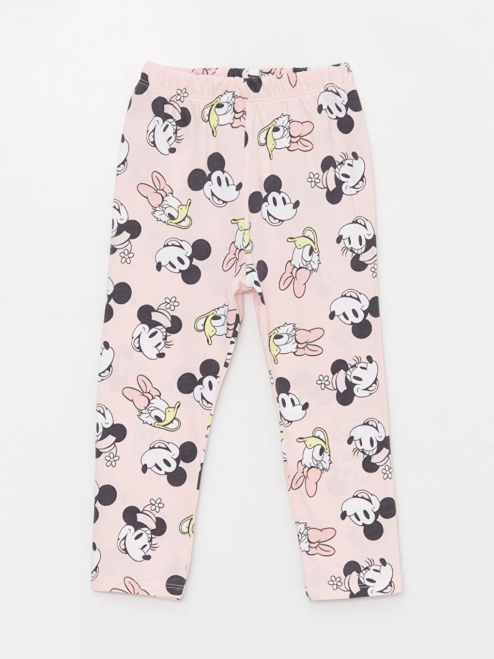 Pembe Bisiklet Yaka Minnie Mouse Baskılı Kız Bebek Pijama Takımı-6