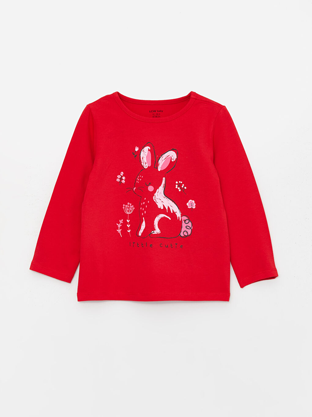 Kırmızı Bisiklet Yaka Uzun Kollu Kız Bebek Pijama Takımı-1