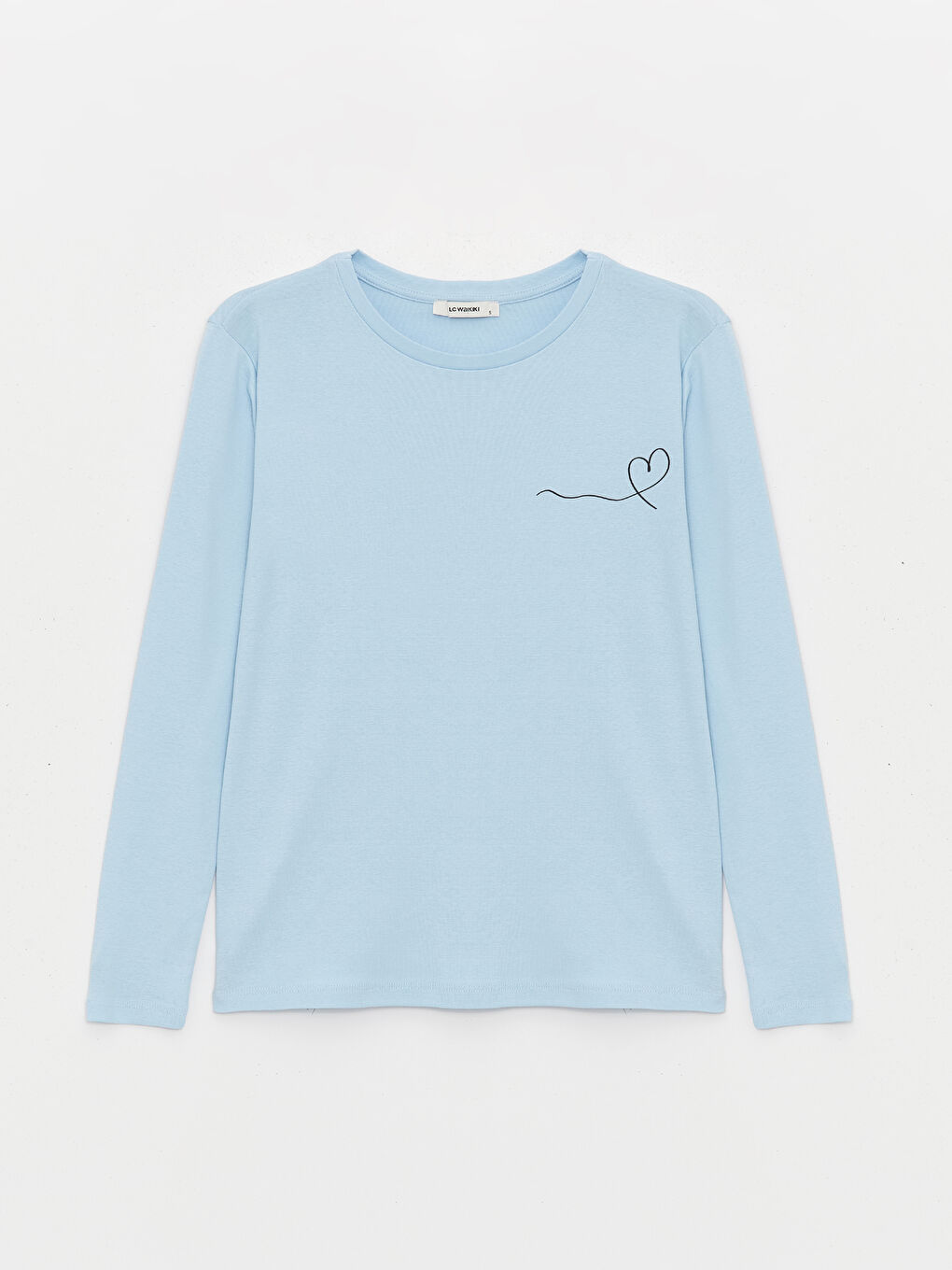 Mavi Bisiklet Yaka Baskılı Kadın Pijama Üst-5