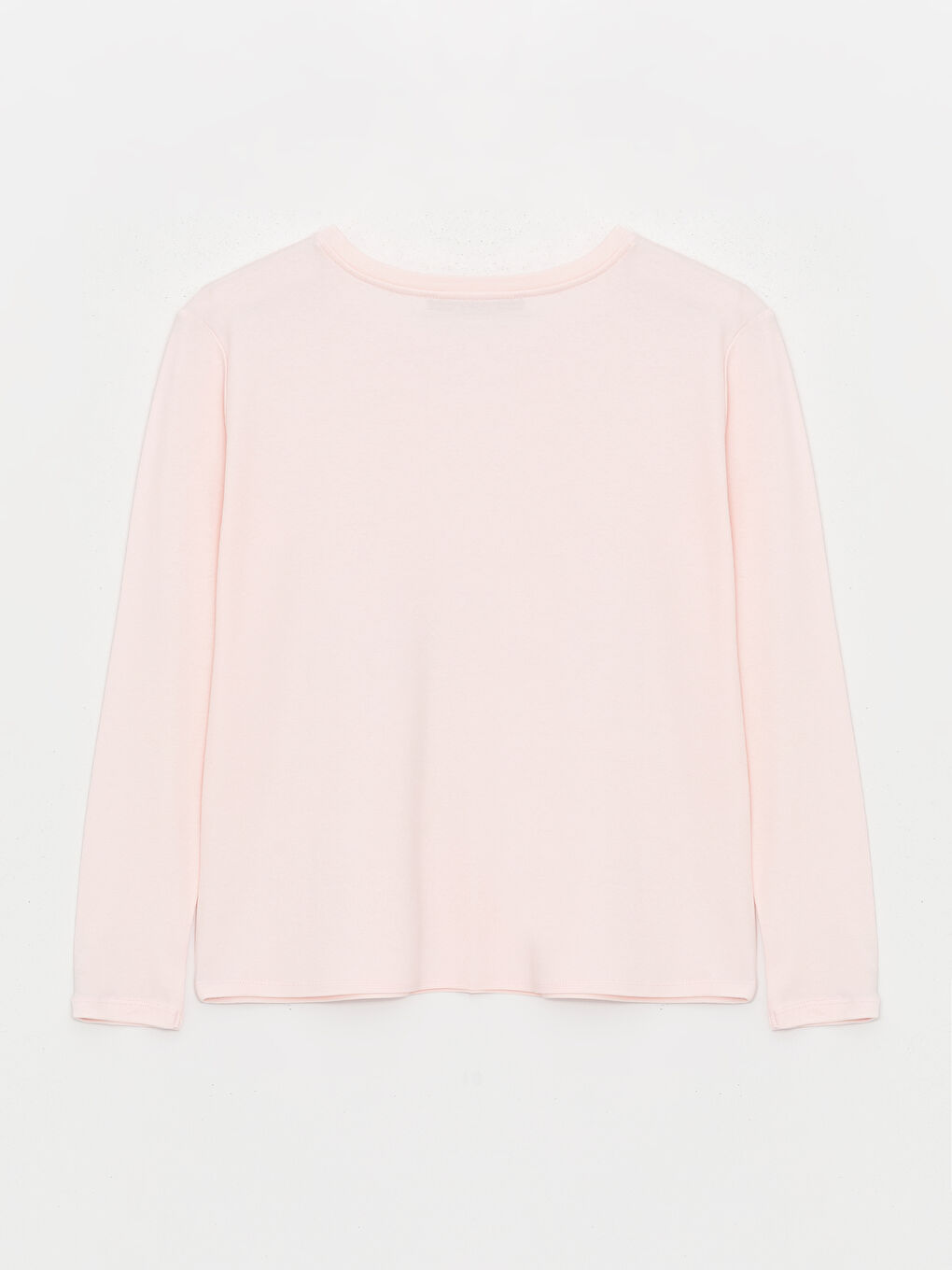 Pembe Bisiklet Yaka Baskılı Kadın Pijama Üst-6