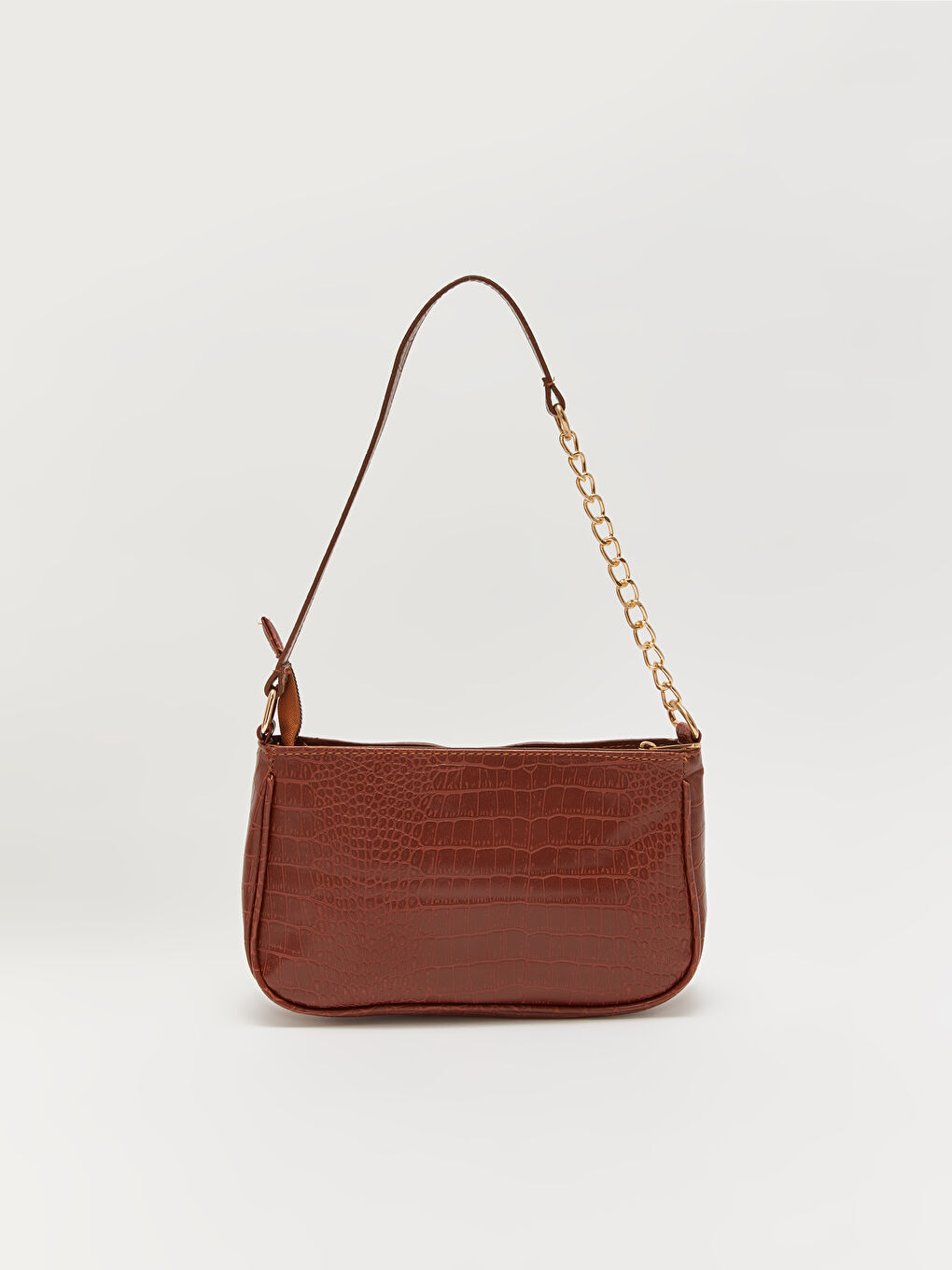 Kahverengi Deri Görünümlü Kadın Kol Çantası-3