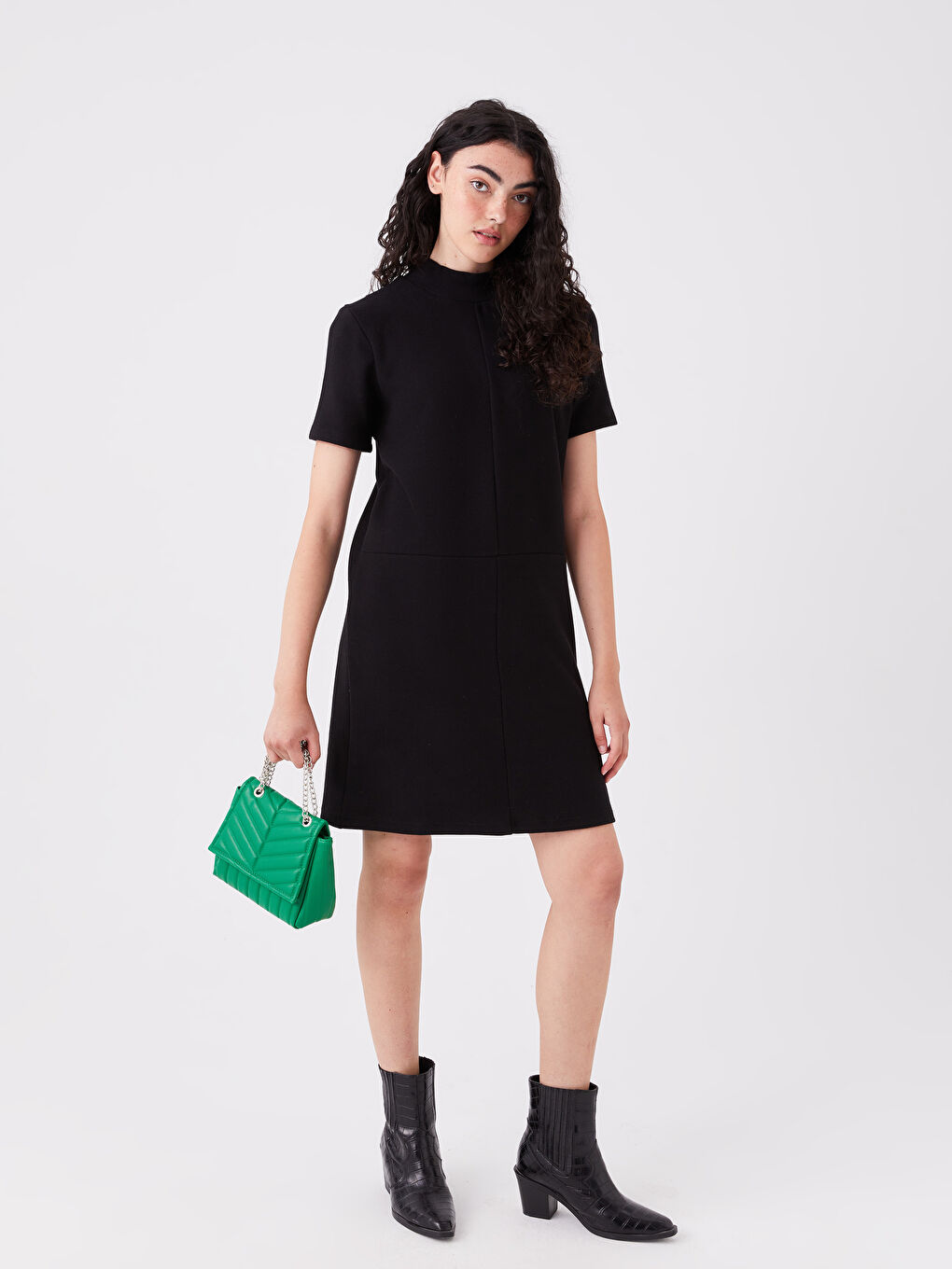 Yeşil Deri Görünümlü Kadın Kol Çantası-2