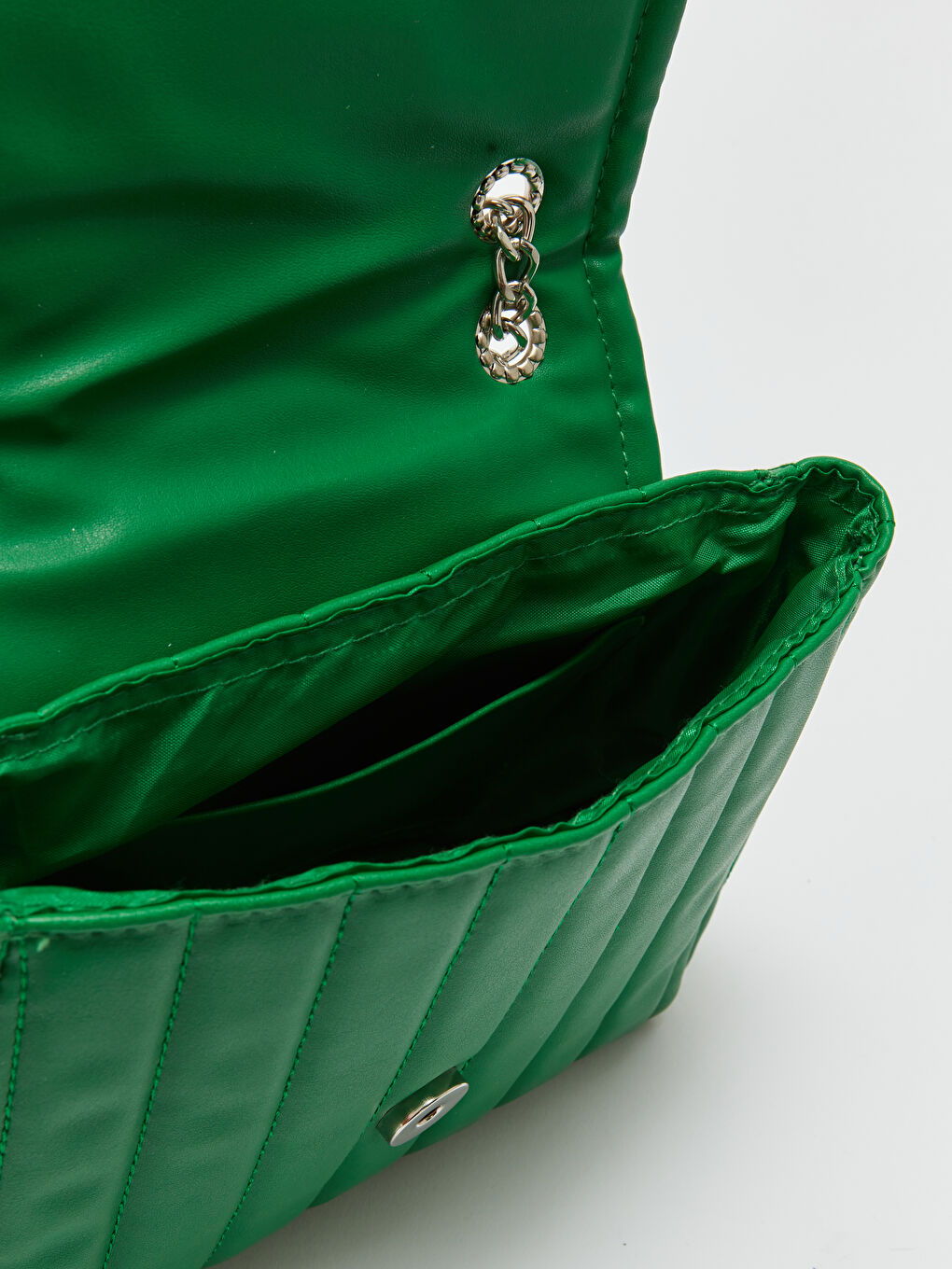 Yeşil Deri Görünümlü Kadın Kol Çantası-6