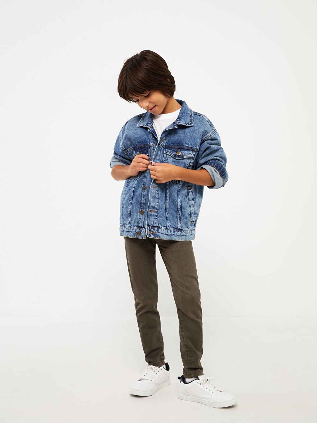 LCW Kids Haki Super Skinny Fit Erkek Çocuk Jean Pantolon - 2