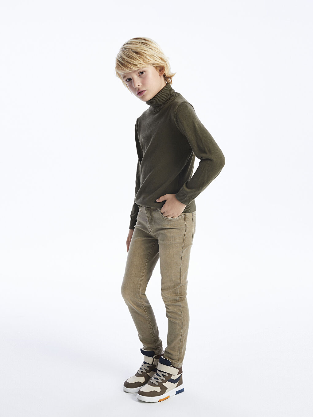 LCW Kids Koyu Kahverengi Super Skinny Fit Erkek Çocuk Jean Pantolon - 2