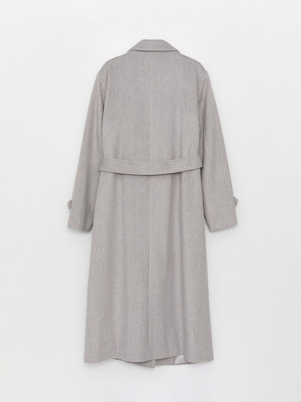 Gri Kadın Gömlek Yaka Düz Kaşe Kaban-7