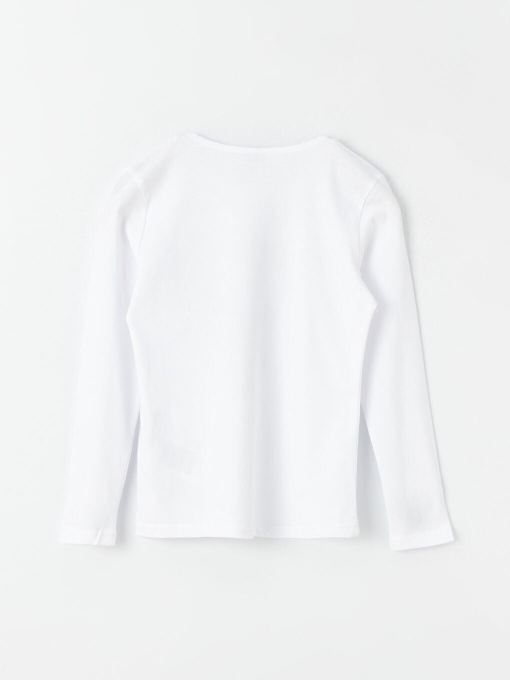 Beyaz Bisiklet Yaka Atatürk Baskılı Uzun Kollu Kız Çocuk Tişört-2