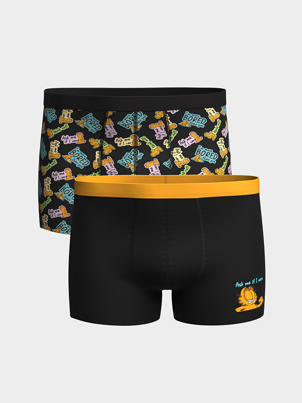 LC WAIKIKI Siyah Standart Kalıp Garfield Baskılı Erkek Boxer 2'li