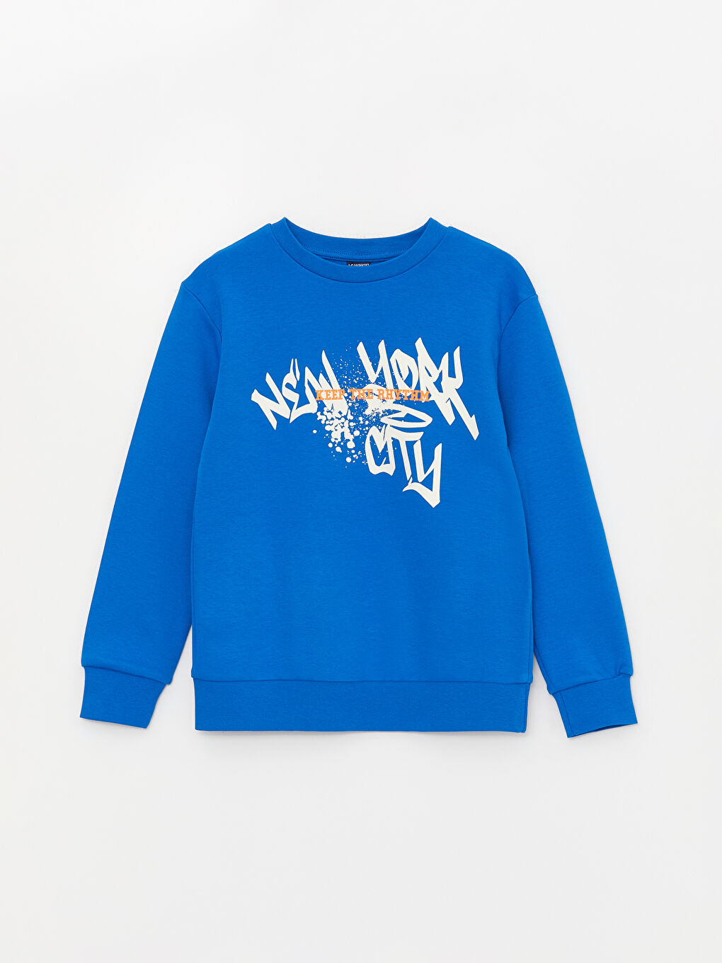 LCW Kids Koyu Mavi Bisiklet Yaka Baskılı Uzun Kollu Erkek Çocuk Sweatshirt ve Eşofman Altı - 1