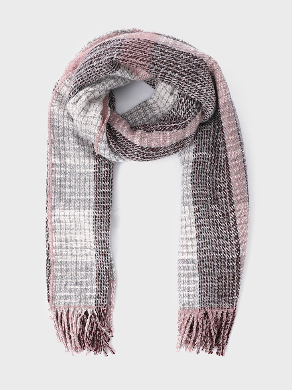LCW ACCESSORIES سكارف كاروهات بشرابات للسيدات -W3HM99Z8-LN0