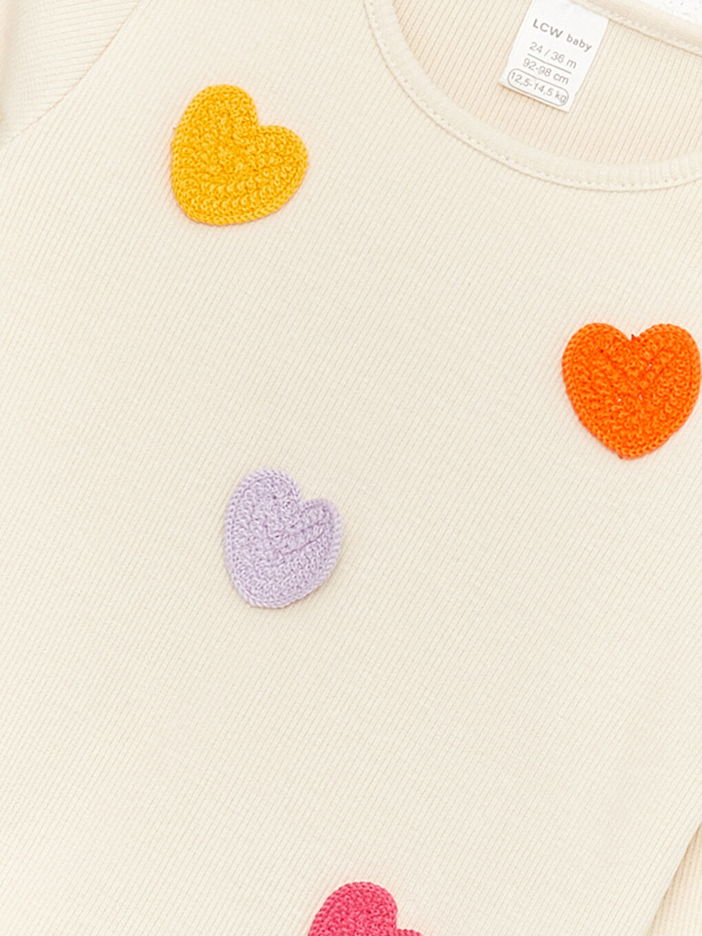 Tricou pentru Bebeluși Fete cu Guler Rotund și Mânecă Lungă Brodat-2