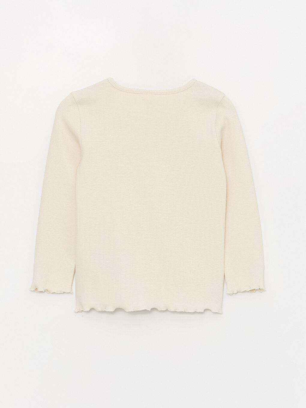 Tricou pentru Bebeluși Fete cu Guler Rotund și Mânecă Lungă Brodat-3