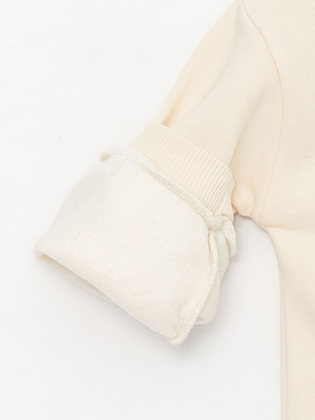 Ekru Bisiklet Yaka Uzun Kollu Baskılı Kız Bebek Sweatshirt-4