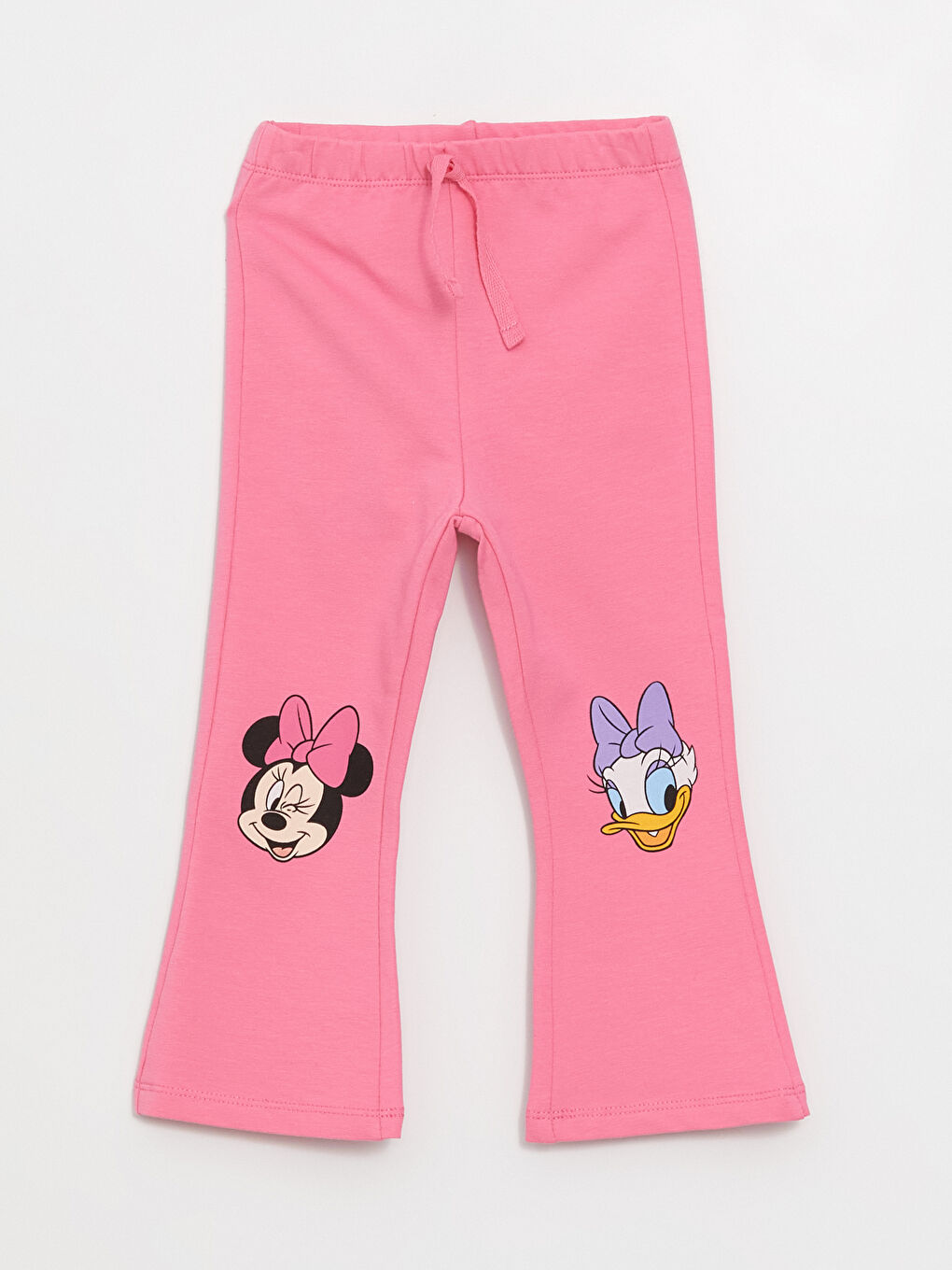 LCW baby Pembe Beli Lastikli Minnie Mouse Baskılı Kız Bebek Tayt Pantolon 2'li - 1