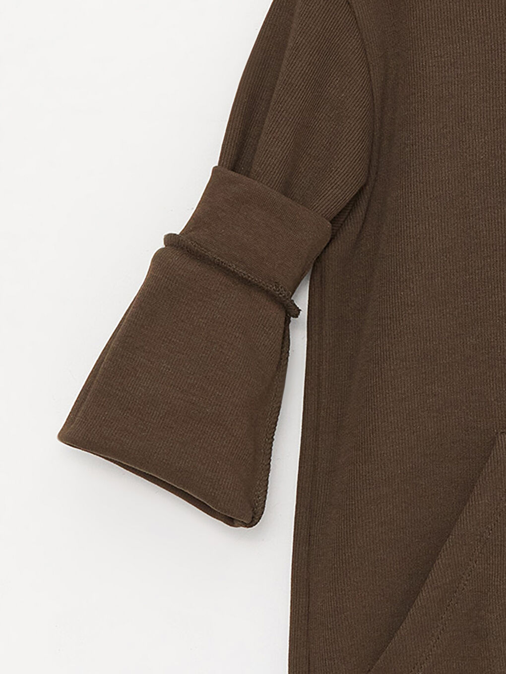 Haki Basic Uzun Kollu Erkek Çocuk Hoodie-4