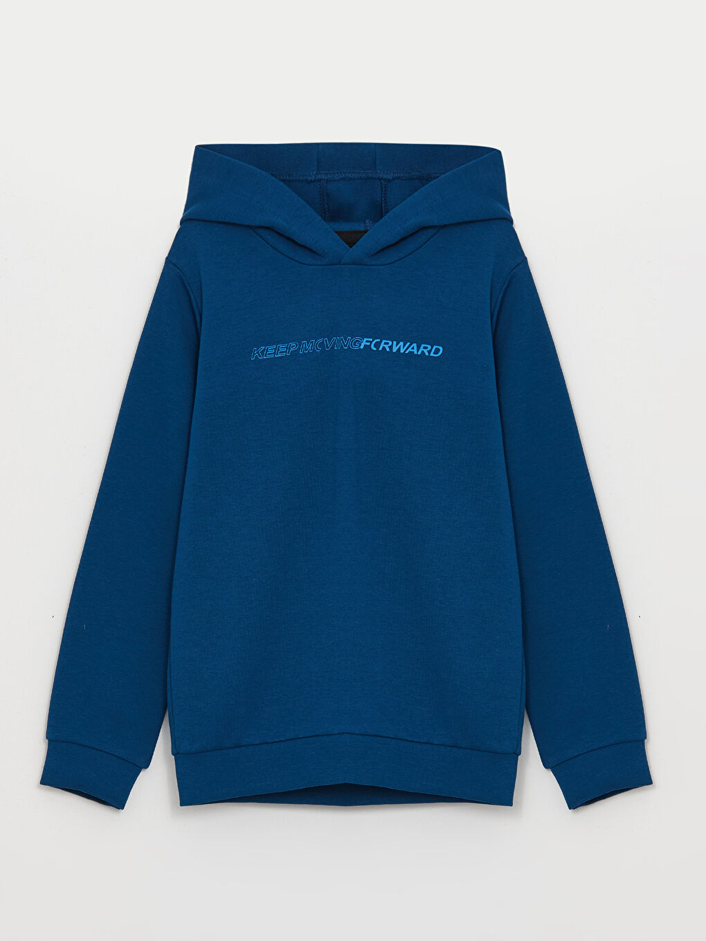 Mavi Baskılı Uzun Kollu Erkek Çocuk Hoodie-3