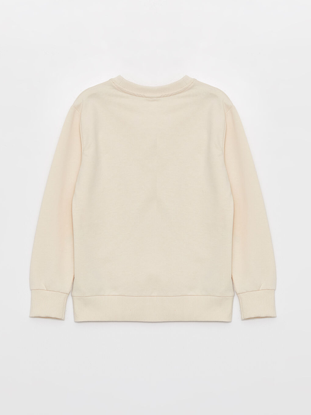 Bej Bisiklet Yaka Baskılı Uzun Kollu Erkek Çocuk Sweatshirt-5