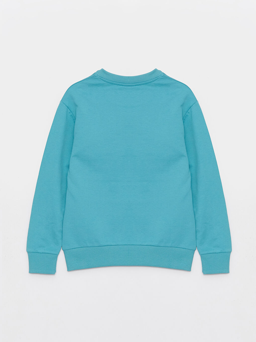 LCW Kids Mat Turkuaz Bisiklet Yaka Baskılı Uzun Kollu Erkek Çocuk Sweatshirt - 4