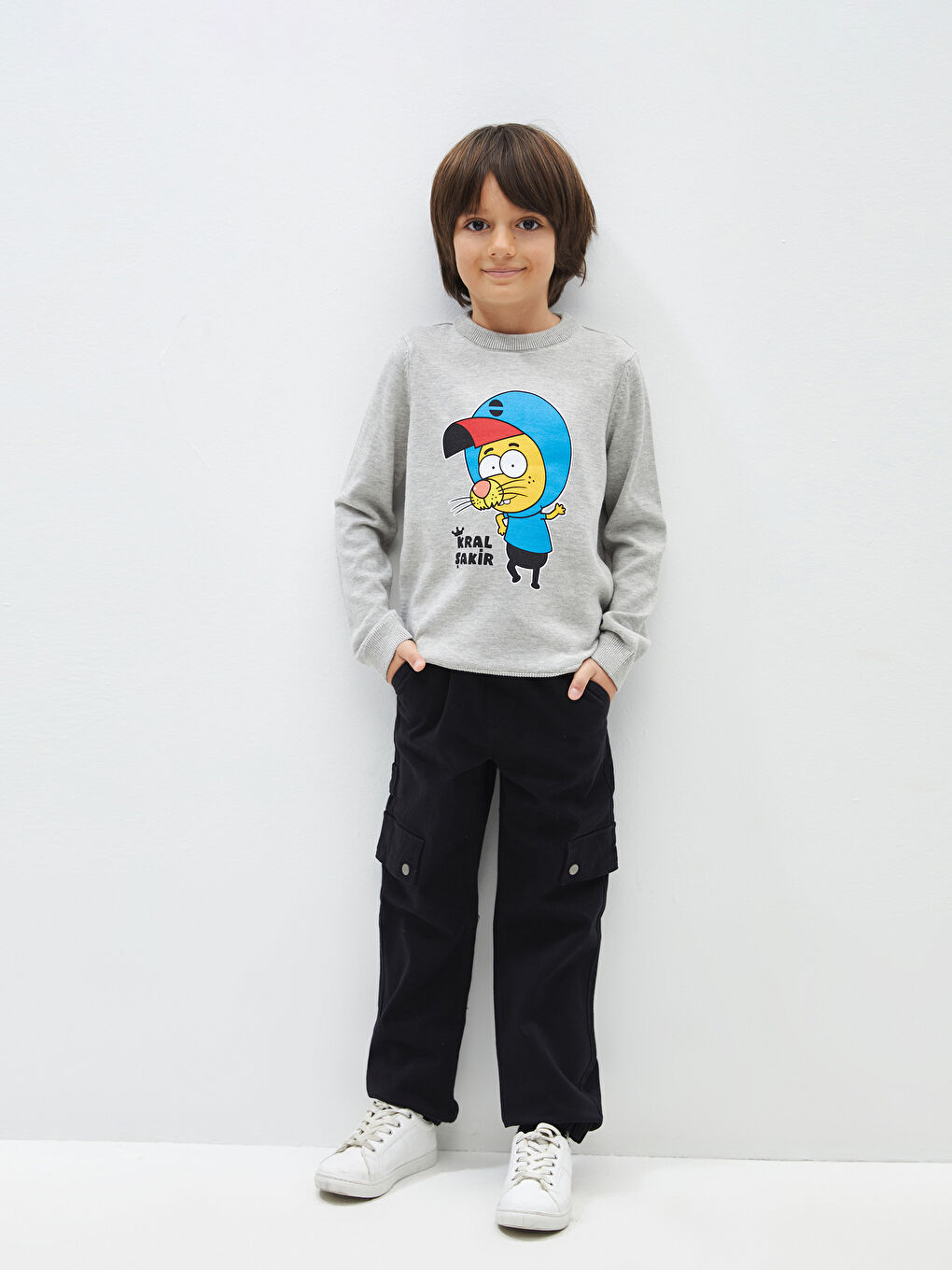 LCW Kids Siyah Beli Lastikli Erkek Çocuk Kargo Jogger Pantolon