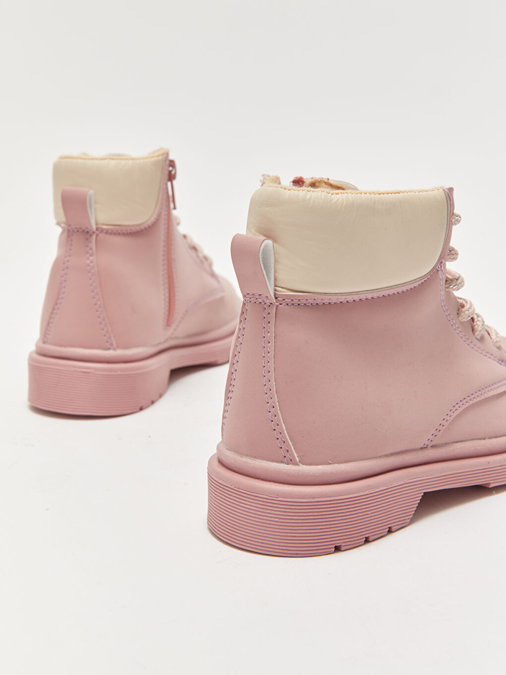 Pembe Bağcıklı Kalın Taban Kız Çocuk Bot-4