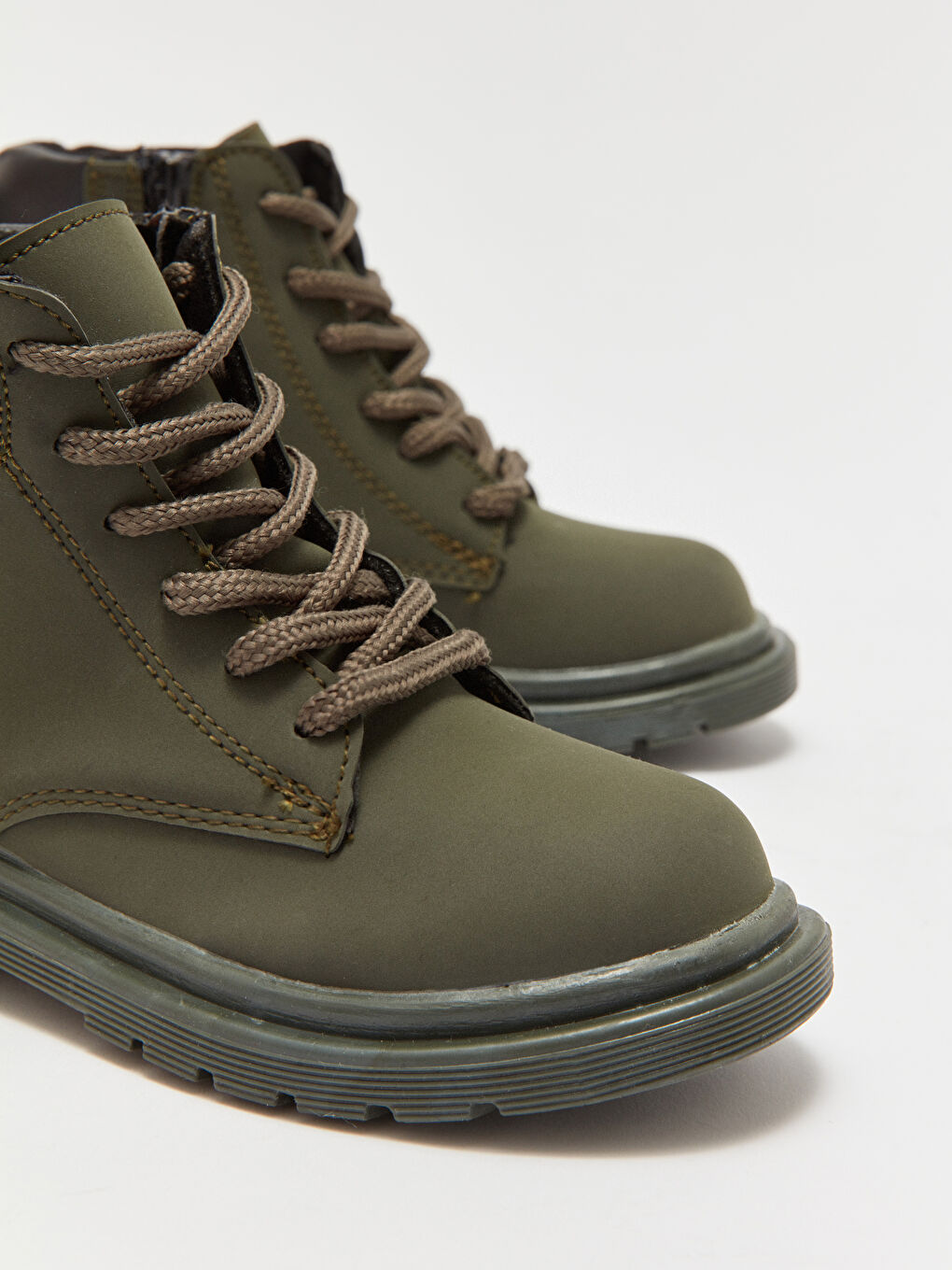 Haki Bağcıklı Kalın Taban Erkek Çocuk Bot-3