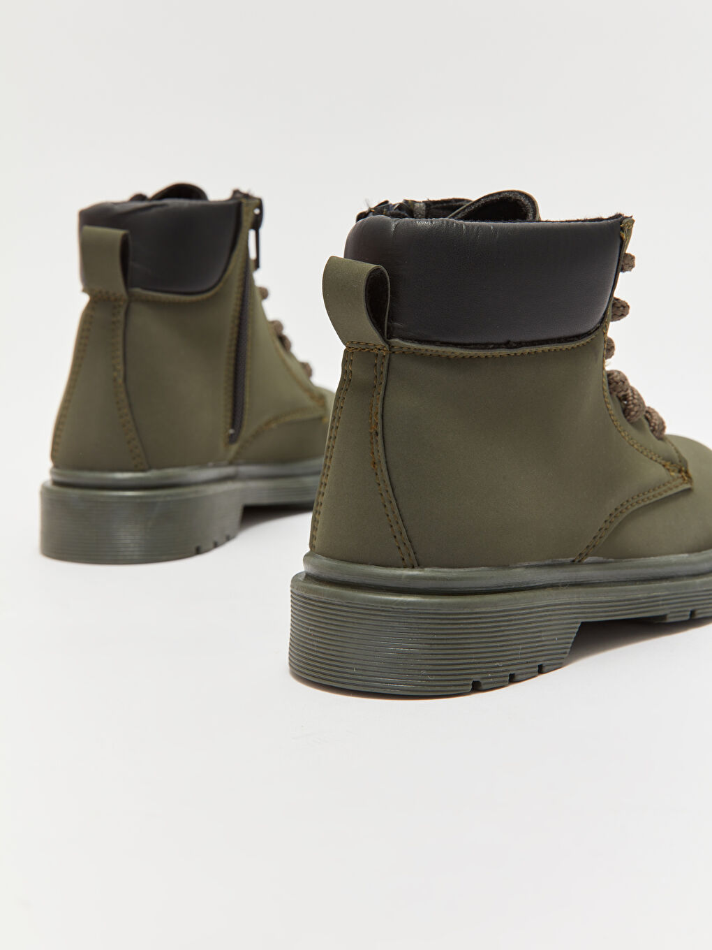 Haki Bağcıklı Kalın Taban Erkek Çocuk Bot-4