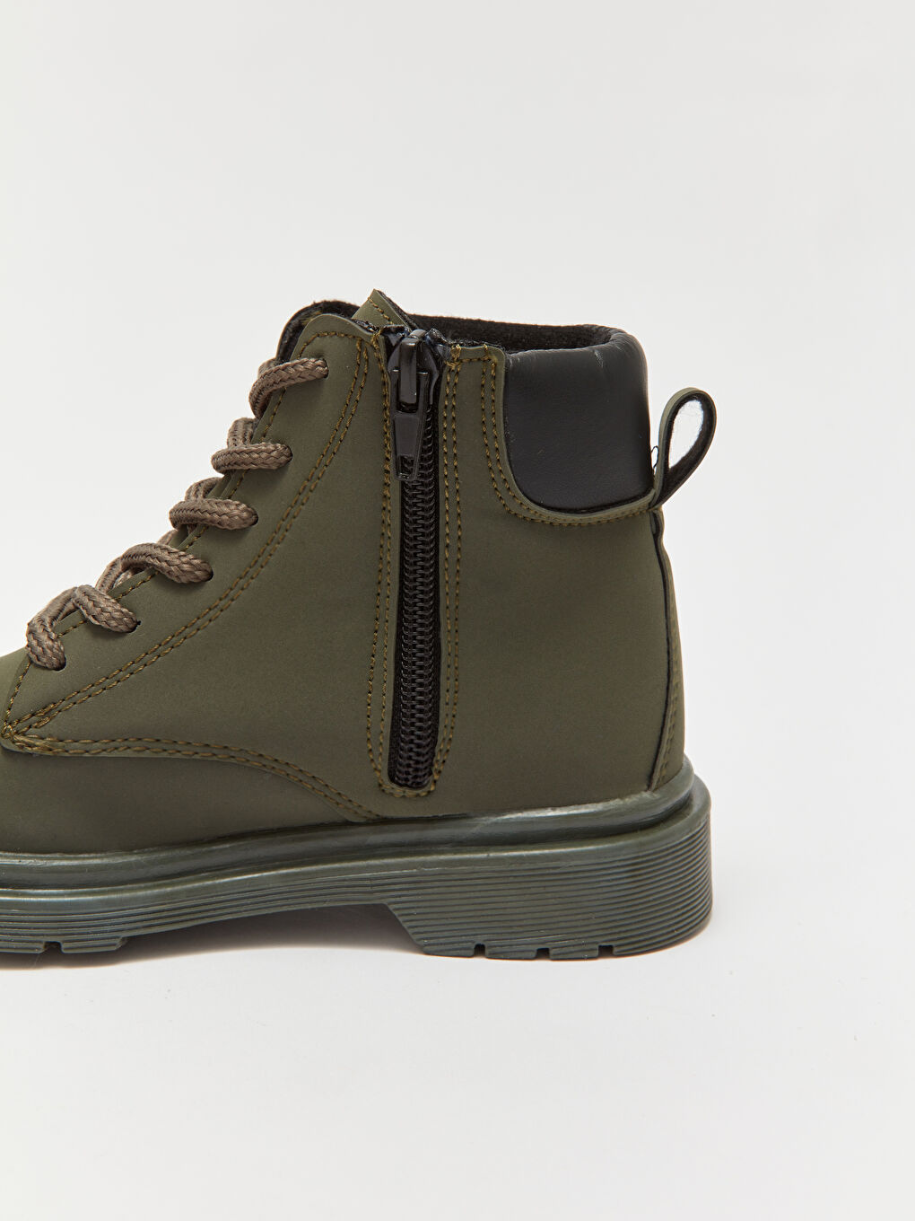 Haki Bağcıklı Kalın Taban Erkek Çocuk Bot-5