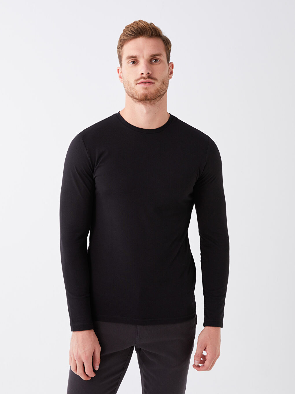 Hanorac cu Mânecă Lungă și Guler Rotund pentru Bărbați