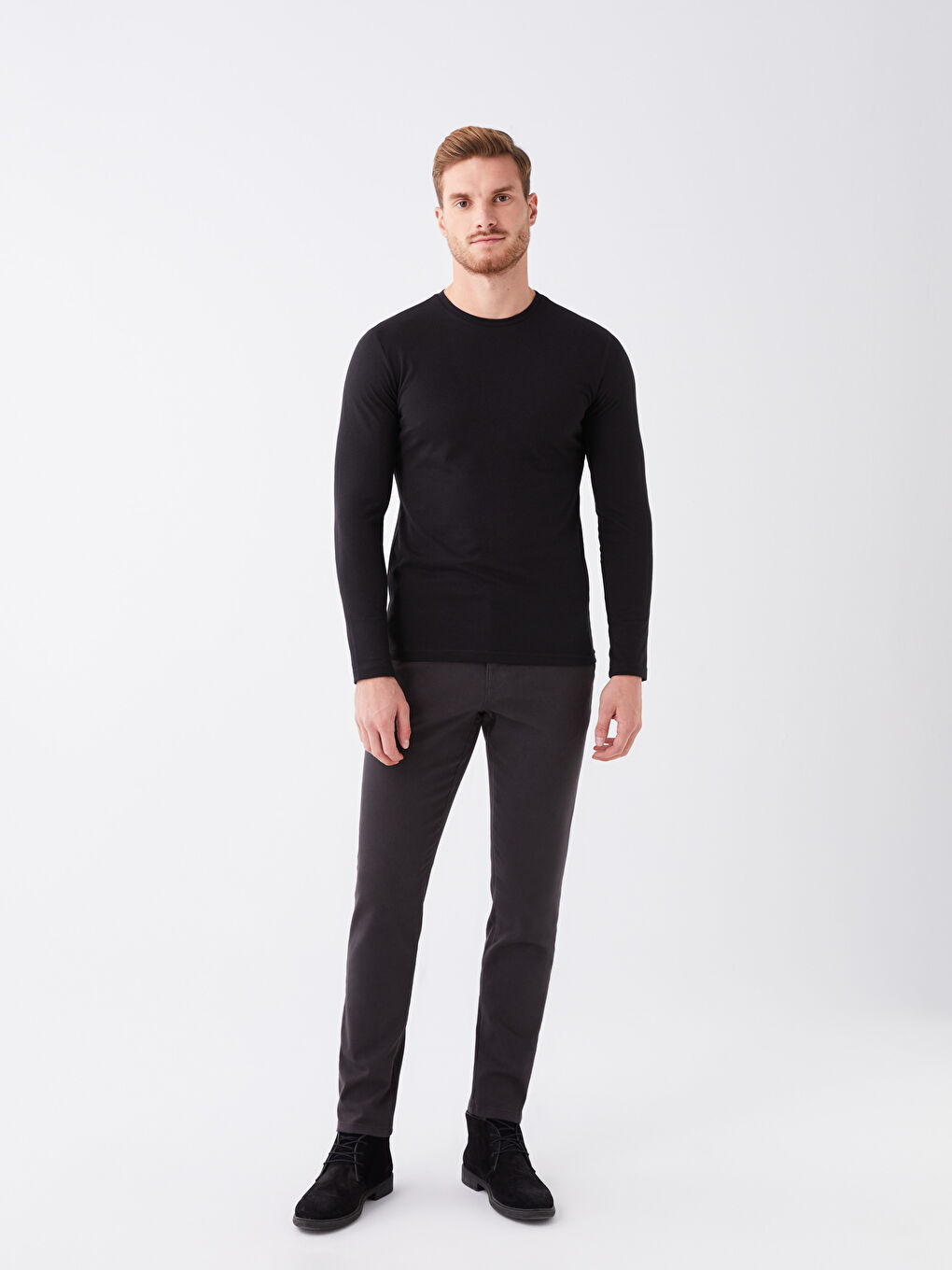 Hanorac cu Mânecă Lungă și Guler Rotund pentru Bărbați-1