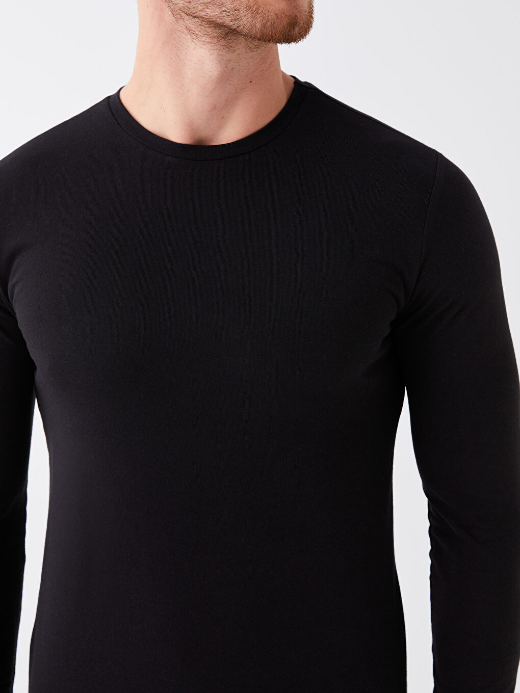 Hanorac cu Mânecă Lungă și Guler Rotund pentru Bărbați-3