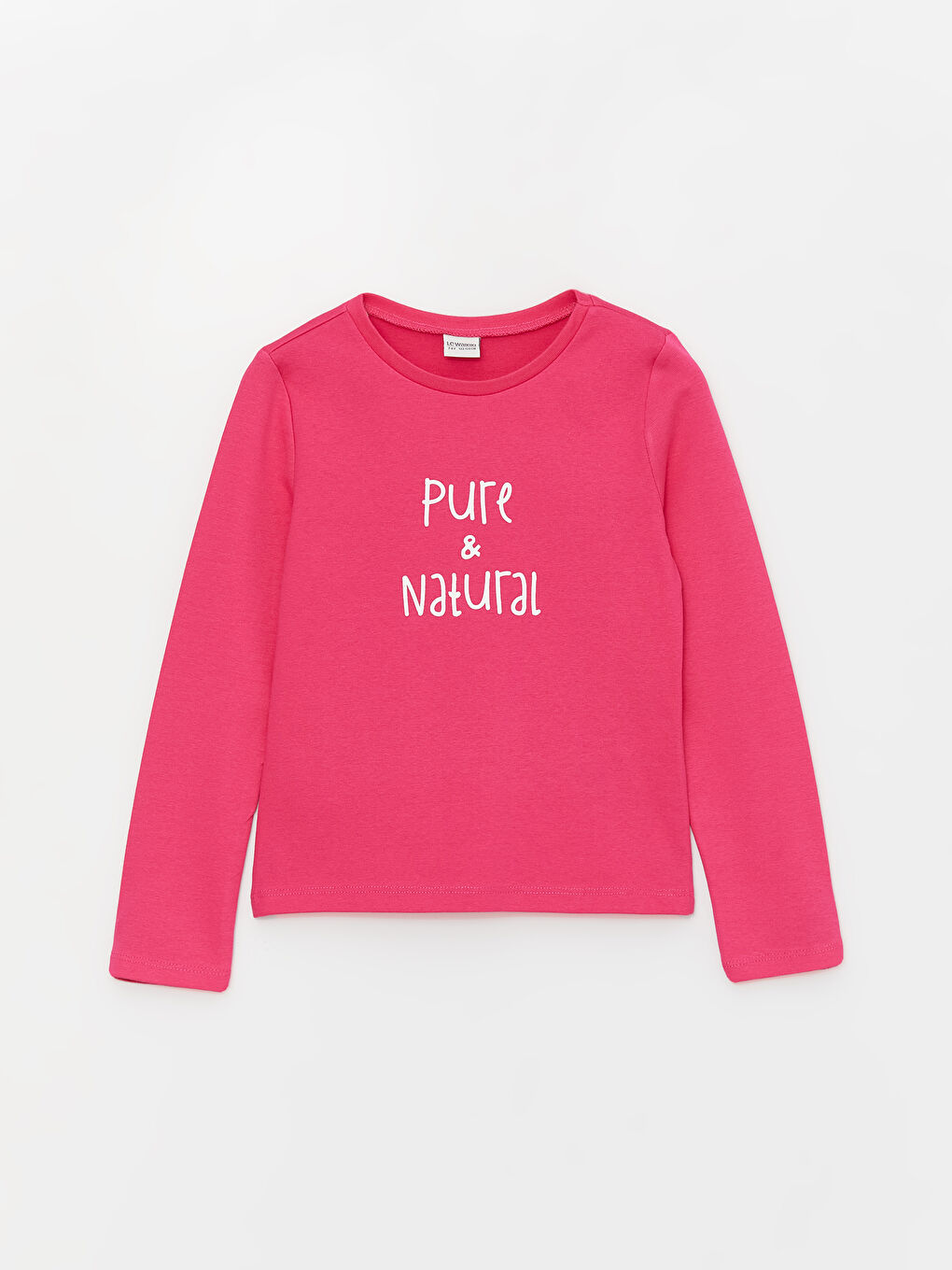 Mor Bisiklet Yaka Baskılı Uzun Kollu Kız Çocuk Tişört-4