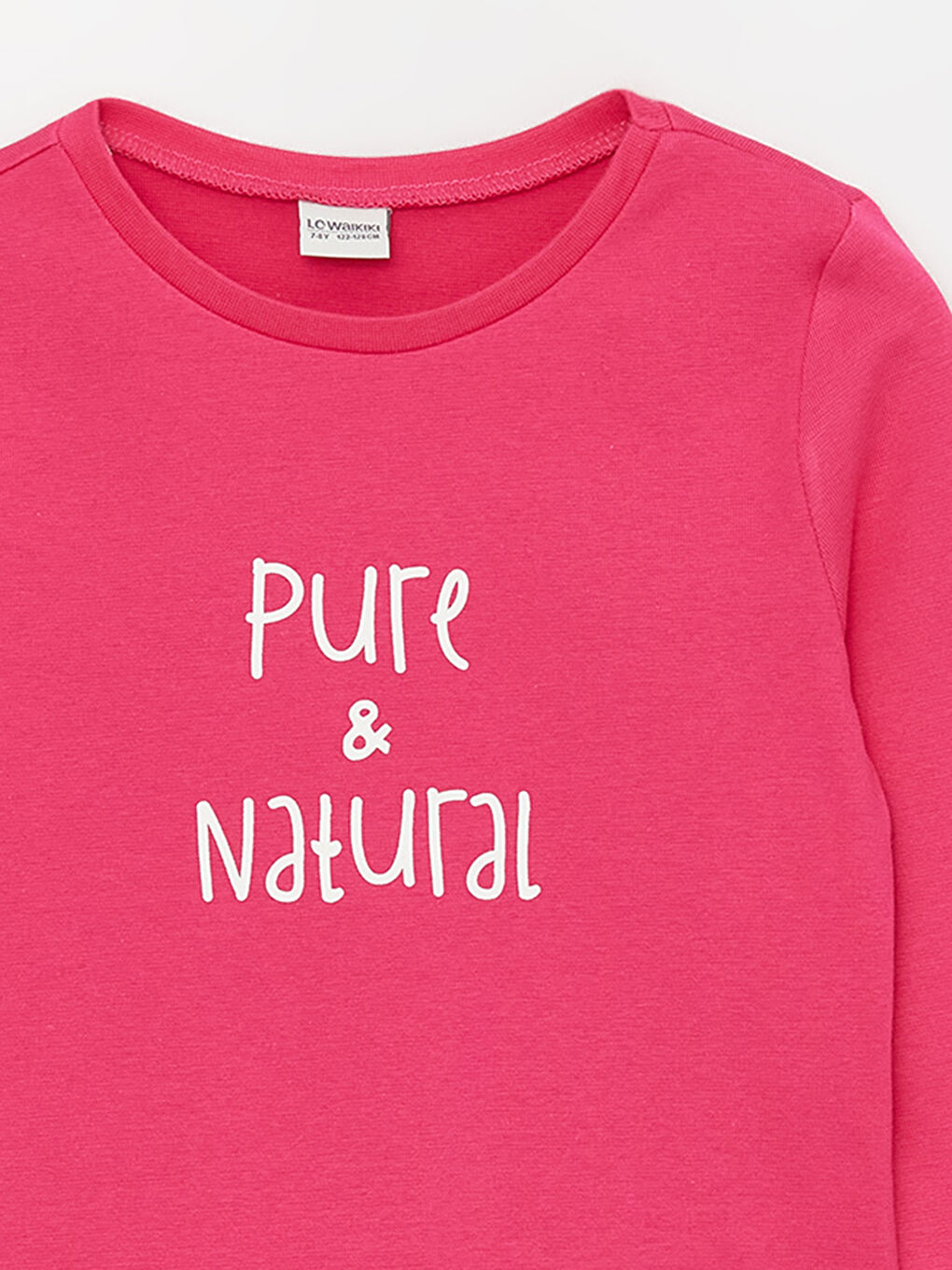 Mor Bisiklet Yaka Baskılı Uzun Kollu Kız Çocuk Tişört-6