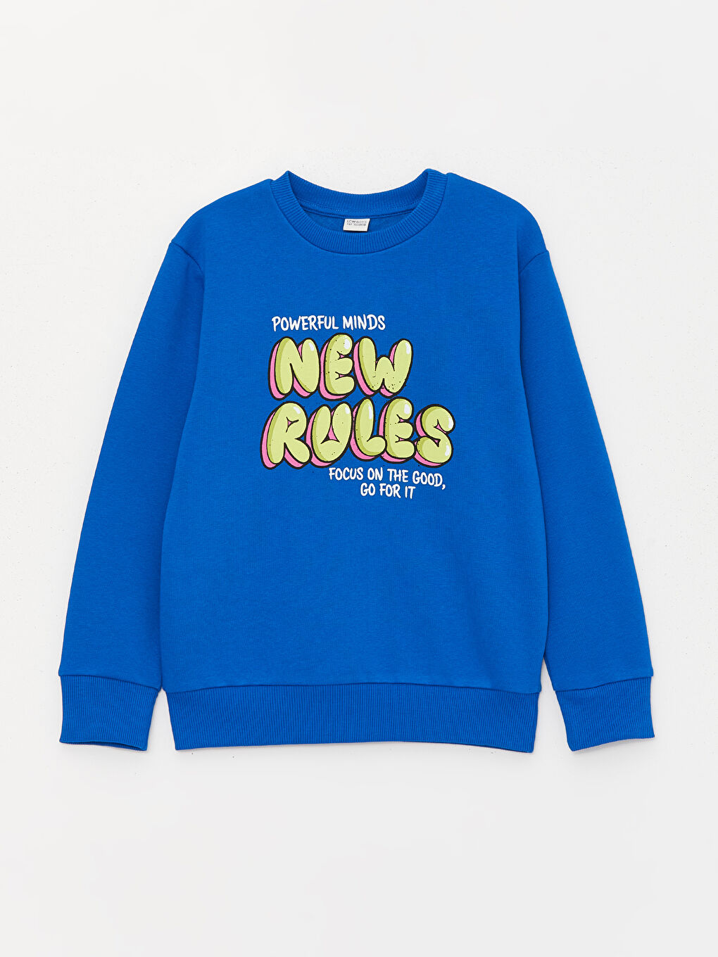 LCW Kids Koyu Mavi Bisiklet Yaka Baskılı Uzun Kollu Erkek Çocuk Sweatshirt - 3