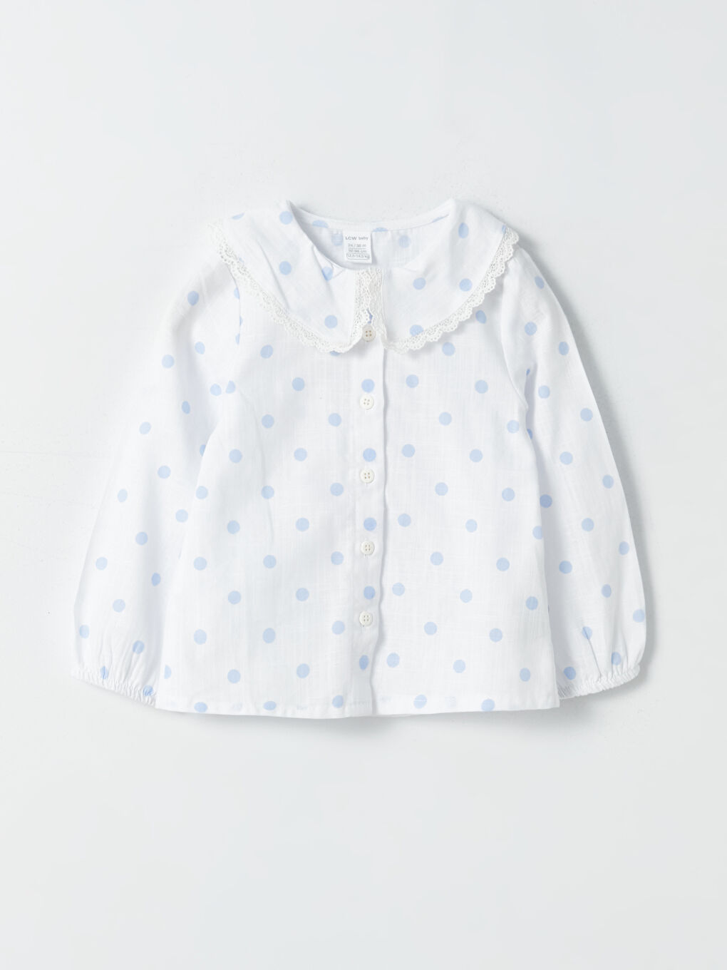 Beyaz Bebe Yaka Kız Bebek Gömlek-5