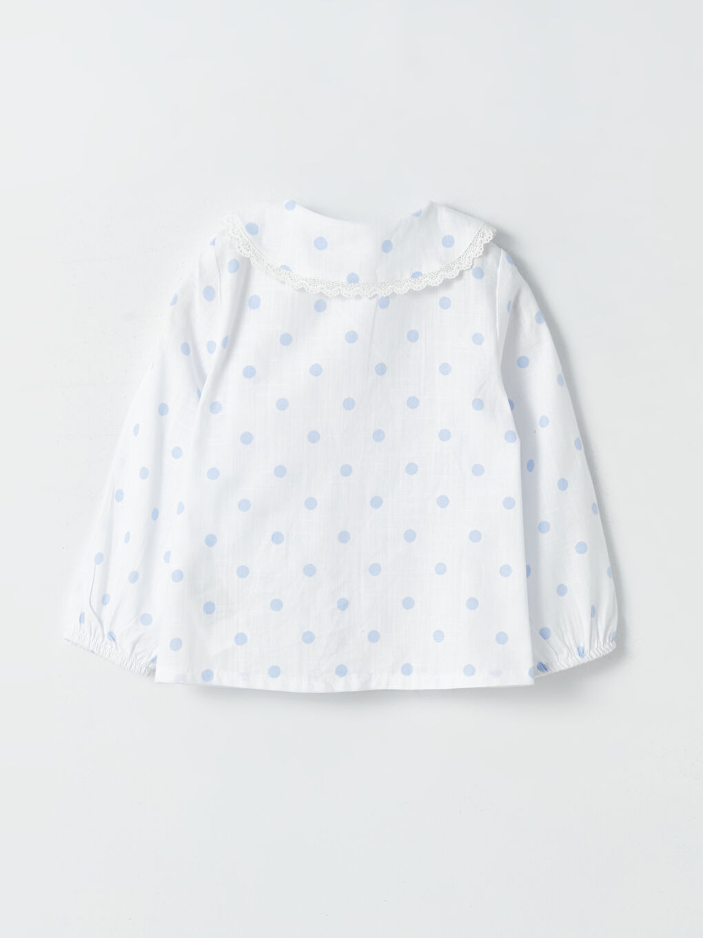 Beyaz Bebe Yaka Kız Bebek Gömlek-6