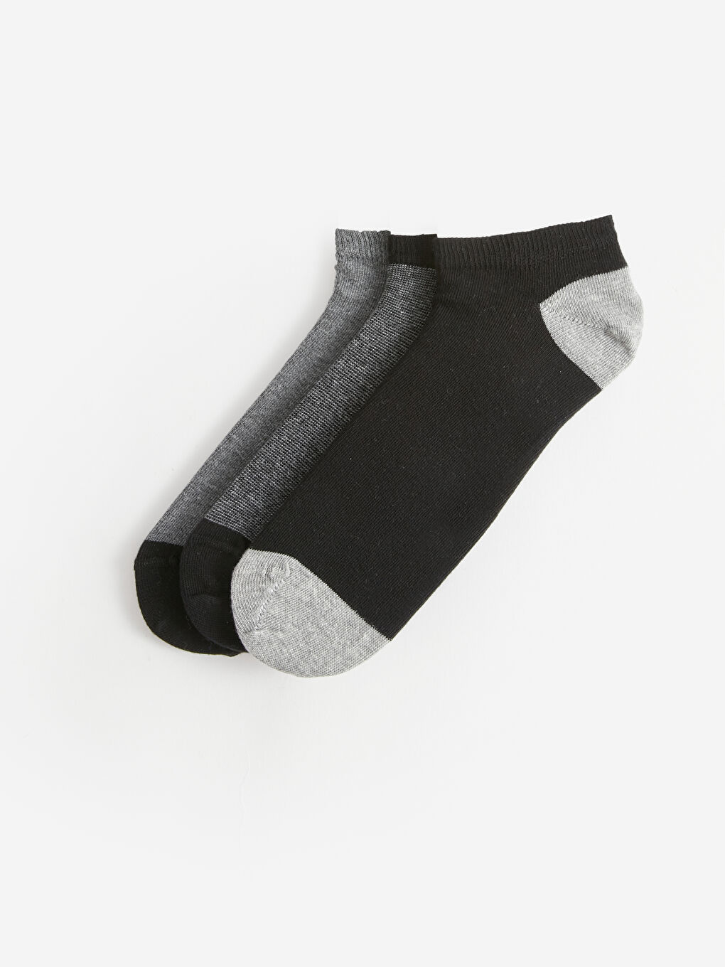 Siyah Desenli Erkek Patik Çorap 3'lü-1