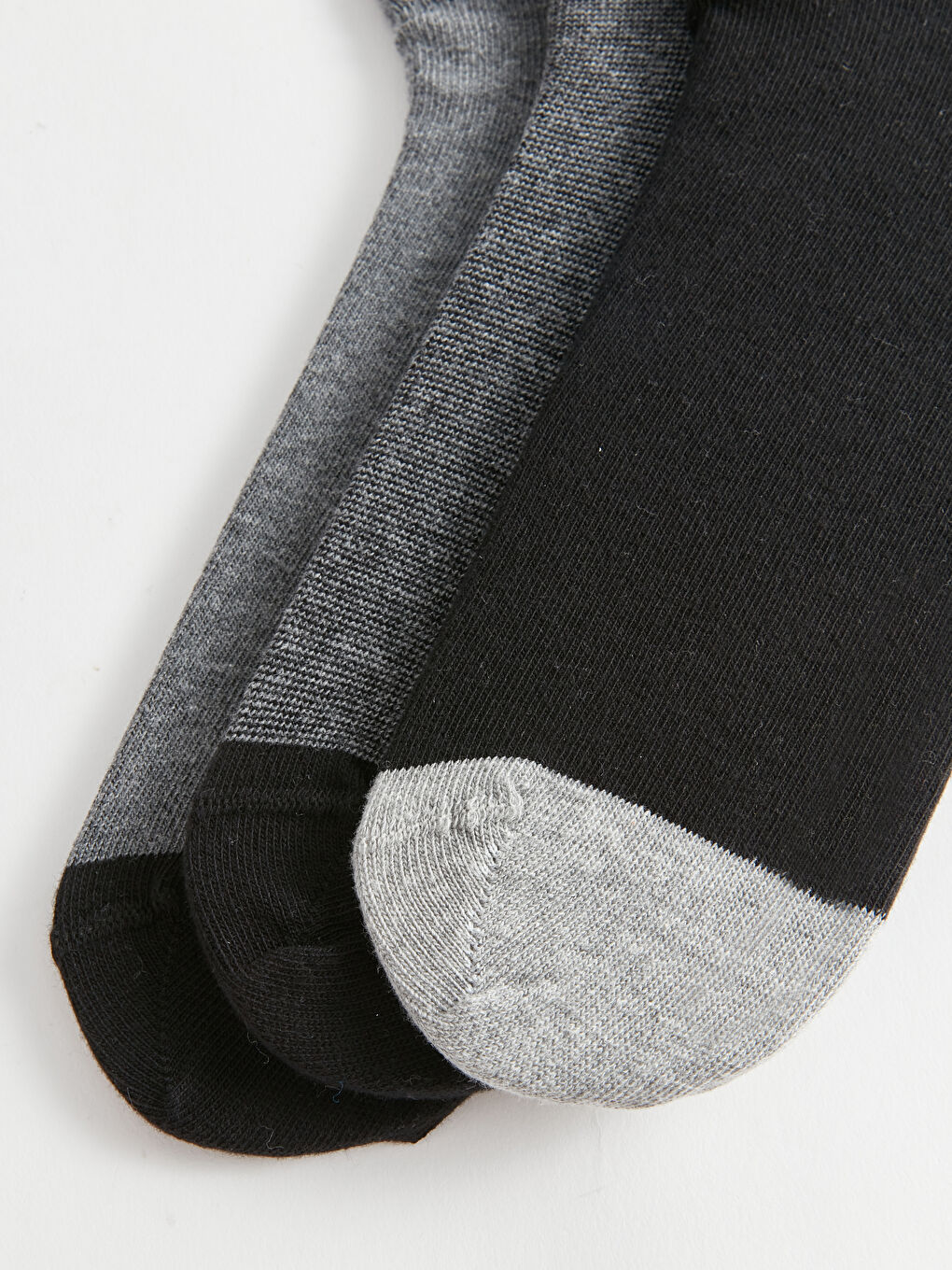 Siyah Desenli Erkek Patik Çorap 3'lü-2