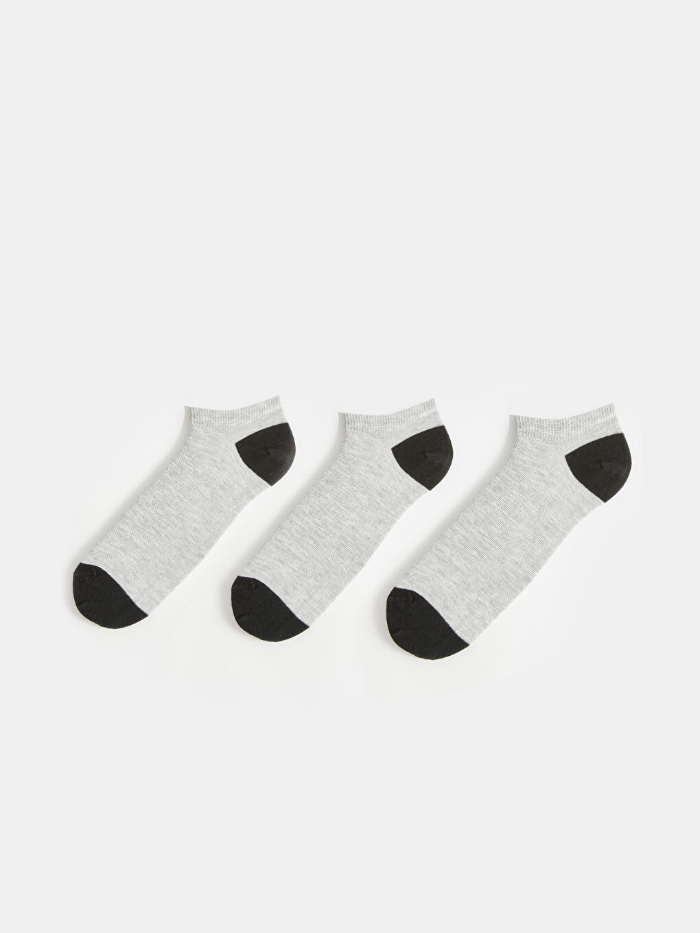 Gri Desenli Erkek Patik Çorap 3'lü