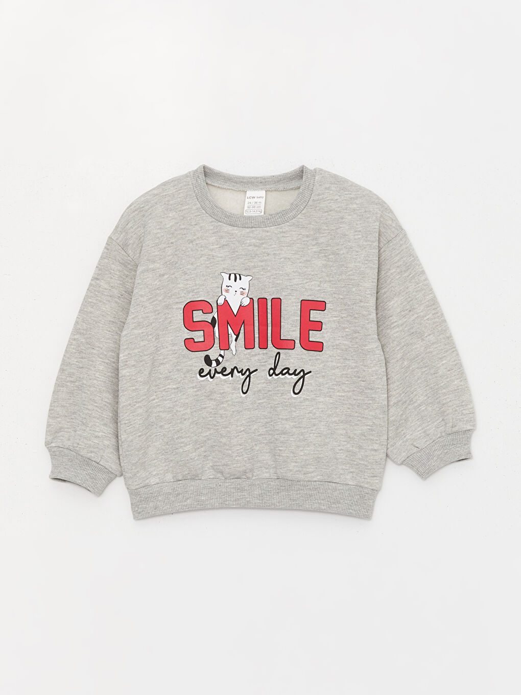 LCW baby Ekru Bisiklet Yaka Baskılı Kız Bebek Sweatshirt 3'lü - 5