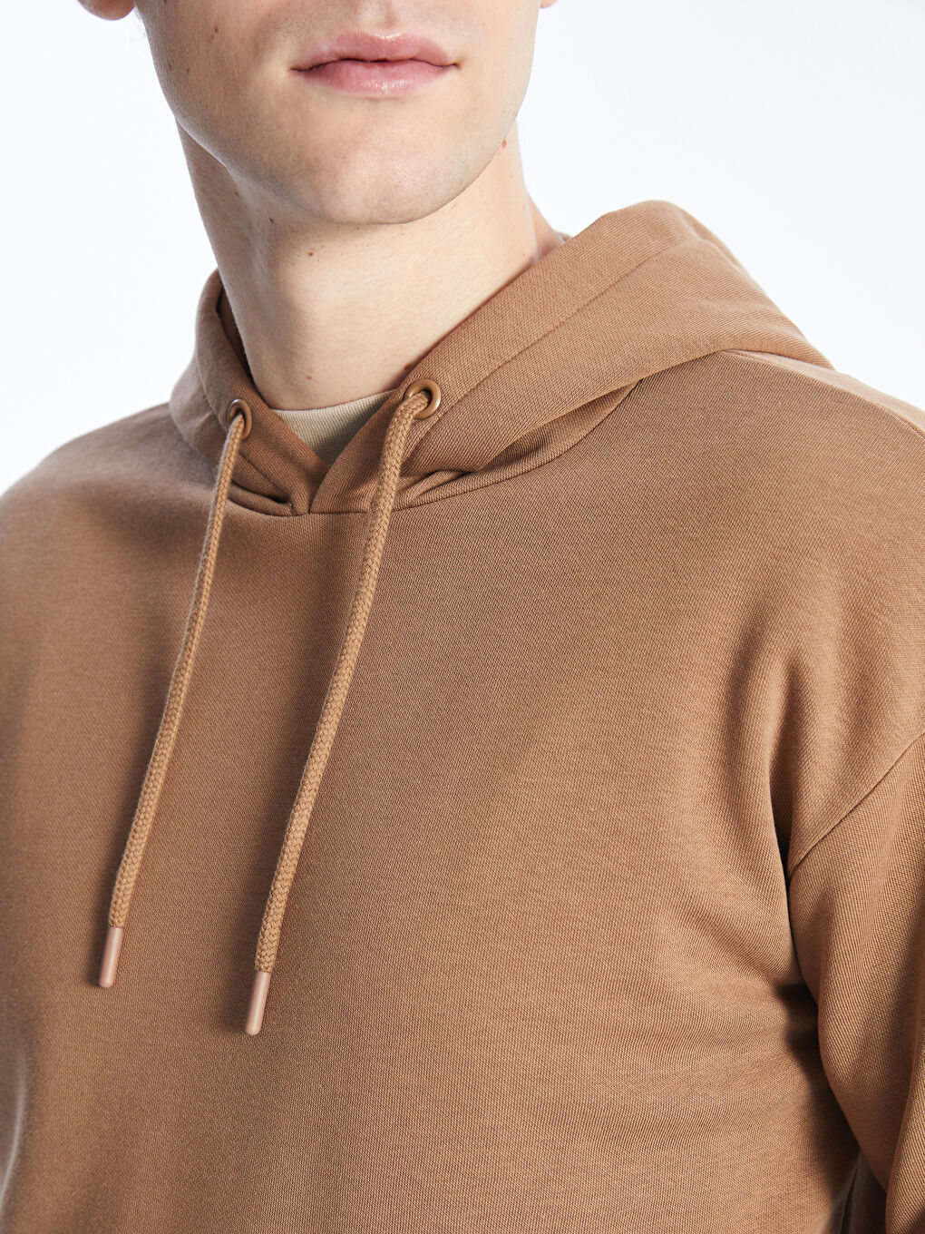 LCW Casual Açık Kahverengi Uzun Kollu Erkek Hoodie - 3