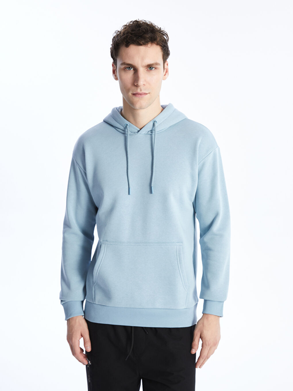 LCW Casual Mat Mavi Uzun Kollu Erkek Hoodie - 1