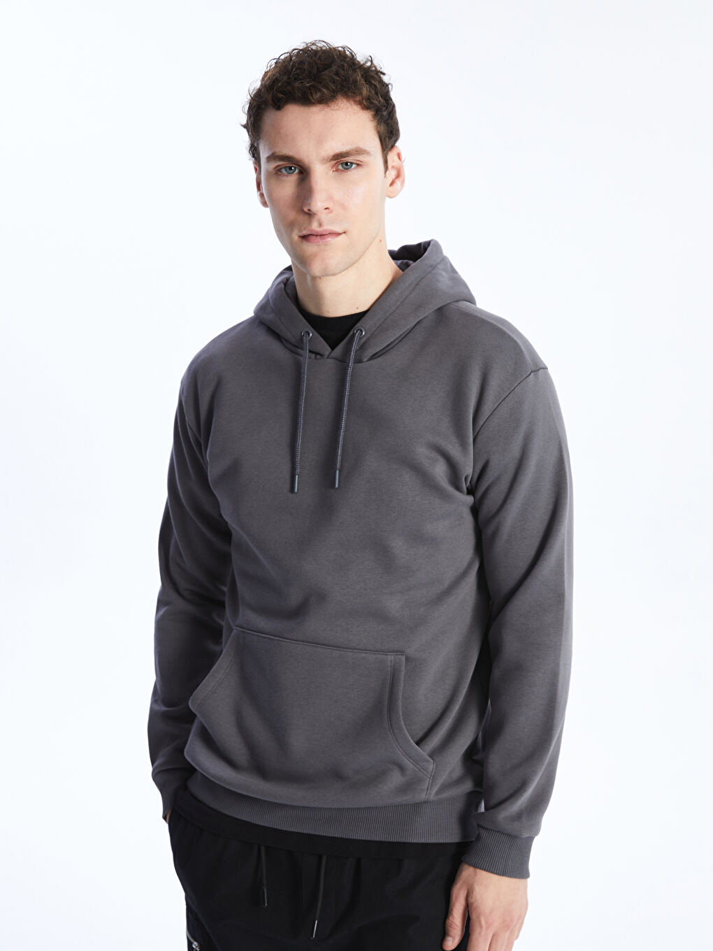 LCW Casual Antrasit Uzun Kollu Erkek Hoodie - 1